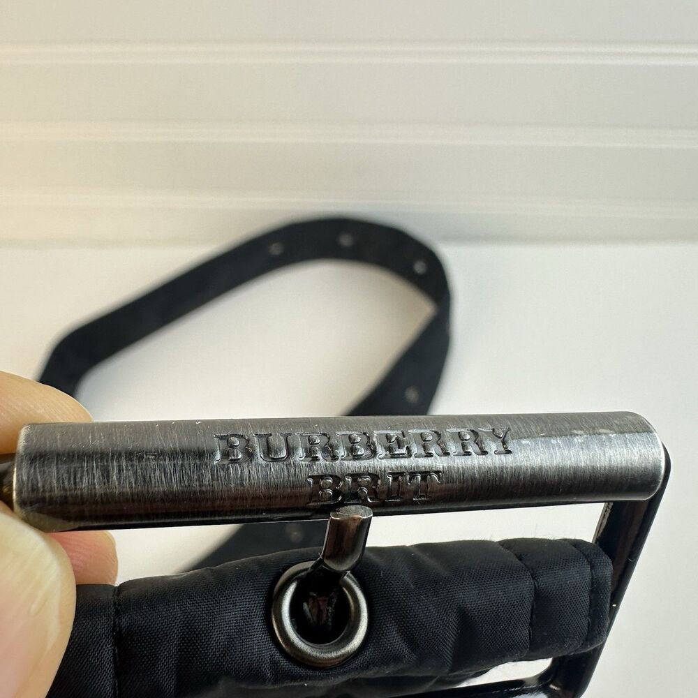 Burberry Brit Polyester Puffer Coat REPLACEMENT Belt Black Silver Buckle 52" - Picture 4 of 6